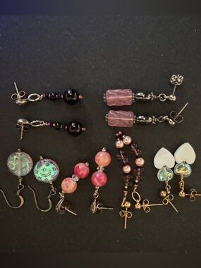 Lot of 6 Handmade Dangle Earrings